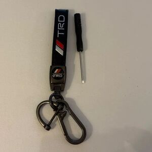 Toyota TRD Key Fob Keychain in Black Leather with Logo NWT
